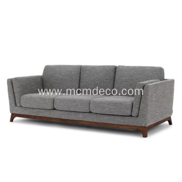 Ceni Volcanic Gray Fabric Sofa with Wooden Feet